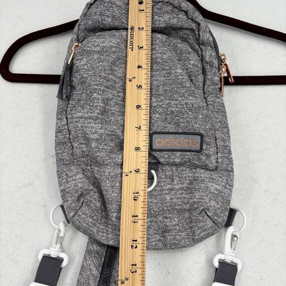Adidas Convertible Crossbody Backpack Sling Bag Gray Zip Pockets - Picture 10 of 11